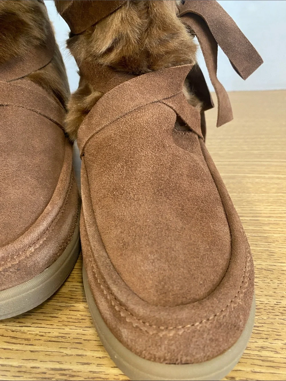 Brown Faux Fur Suede Winter Boot - Women